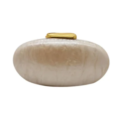 Monedero de mano DEBIMY Shell acrílico de noche para mujer color champán