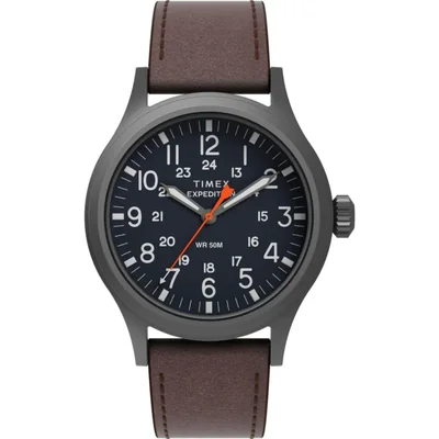 Reloj Timex Expedition Scout de 40 mm con esfera azul y correa marrón