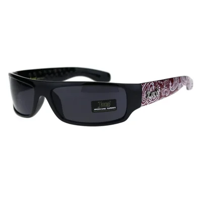 Gafas de sol Locs Mad Dog estrechas rectangulares con bandana roja