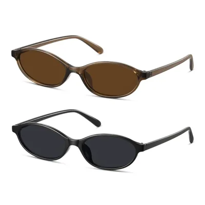 Gafas de Sol Colrea Retro Ovaladas de Ojo de Gato UV400 Pequeñas