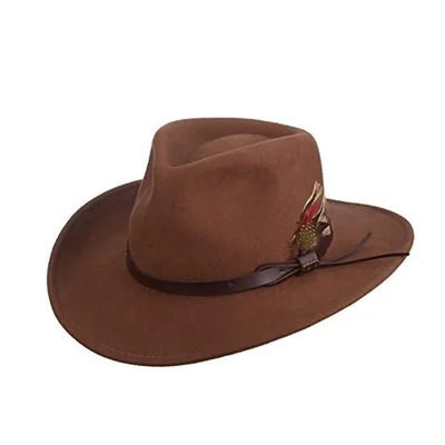 Sombrero Scala Classico Aplastable de Fieltro Outback Color Avellana - Talla Pequeña