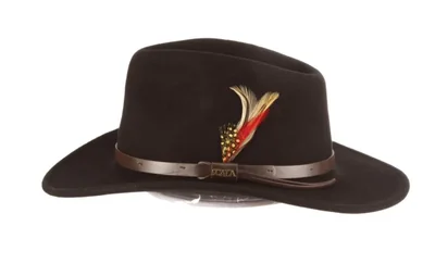 Sombrero de fieltro negro Scala Classico plegable XXX‑Grande para hombre