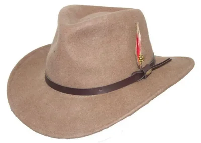 Sombrero Scala Classico de Fieltro Aplastable Outback Beige para Hombre Talla Mediana