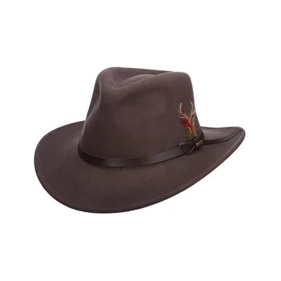Sombrero Scala Crushable de Fieltro Outback Caqui Talla XL para Hombre