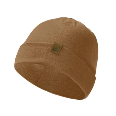 Gorro ACUSHLA de Lana Merino con Puño Camel Unisex