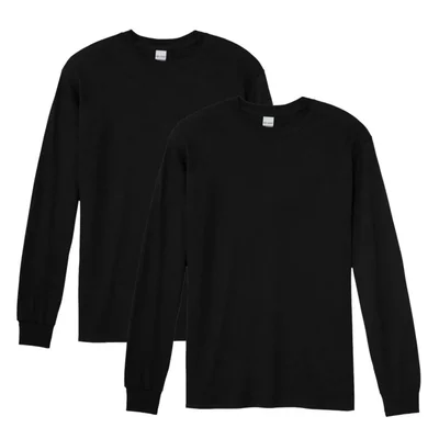 Camiseta Gildan G5400 de manga larga paquete de 2 negro talla M