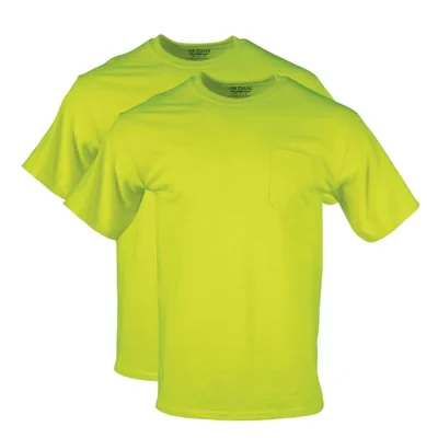 CAMISETA Gildan Dryblend Workwear 2 unidades Verde Seguridad Talla L