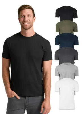 Camiseta True Classic Pack de 6 de Mezcla de Algodón Cuello Redondo 3XL