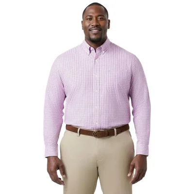CAMISA IZOD 5XL ALTO A CUADROS ROSA LIMONADA MULTICOLOR