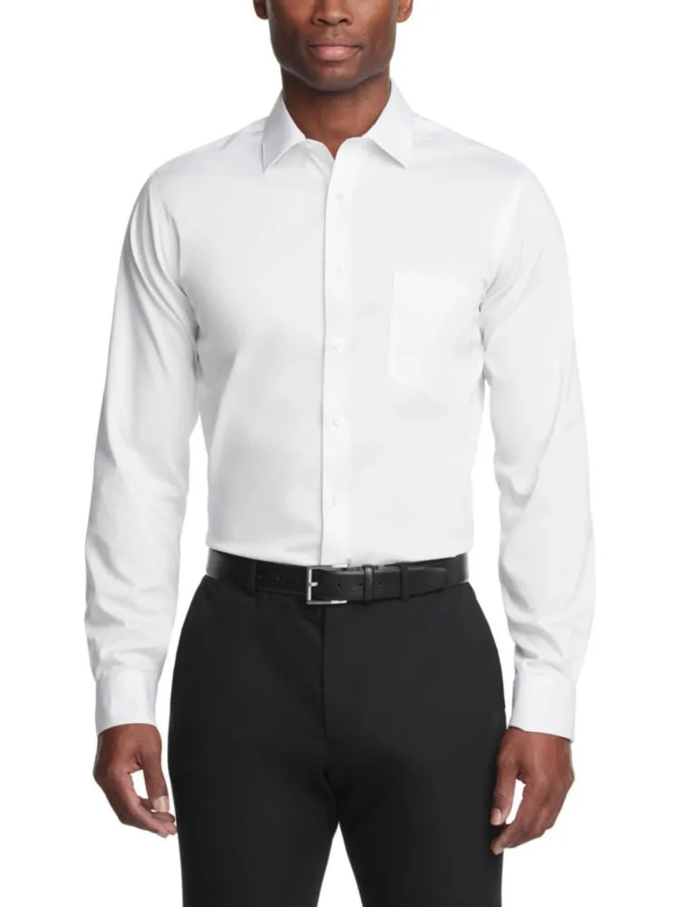 Camisa Van Heusen Regular Fit sin Arrugas con Cuello Flex Blanco