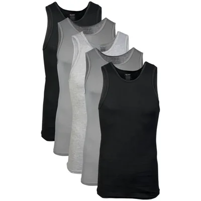 Pack de 5 Musculosas Gildan G1104 Gris y Negro Talle Grande