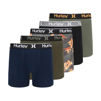 Calzoncillos boxer Hurley talla S pack de 5 verde/amarillo