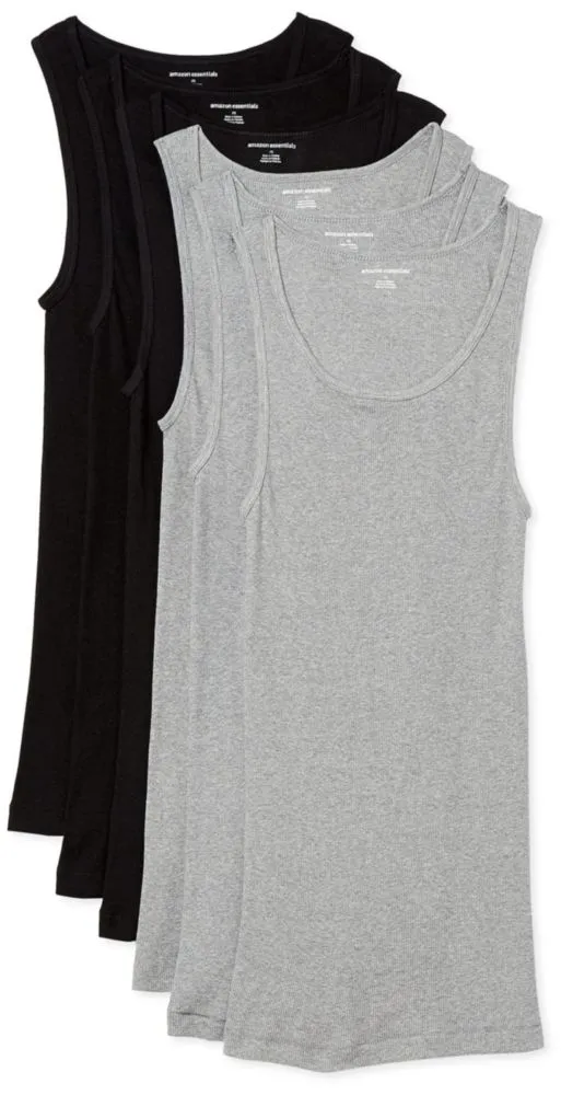 Camisetas sin mangas para hombre Amazon Essentials talla S pack de 6