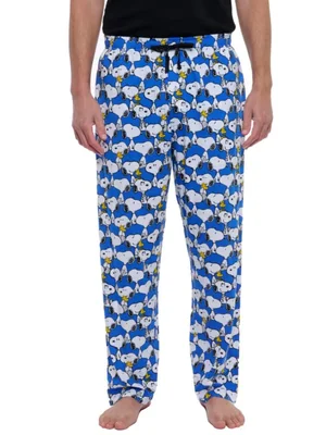 Pantalones de pijama para hombre Peanuts Snoopy azul (talla S)