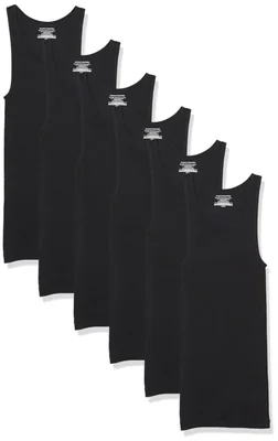 Camisetas sin mangas de ajuste entallado Amazon Essentials algodón – pack de 6