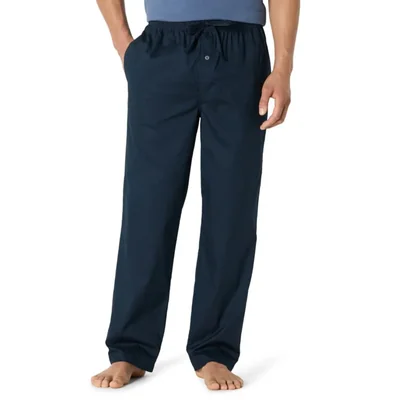 Pantalones de pijama Amazon Essentials de popelina de algodón azul marino talla mediana