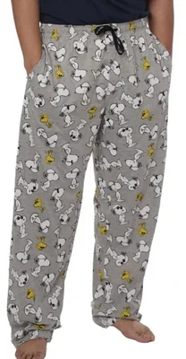 Pantalones de Pijama Peanuts Snoopy Gris con Estampado Completo XL