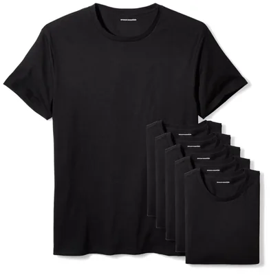 Camisetas interiores Amazon Essentials Slim Fit cuello redondo paquete de 6 talla L