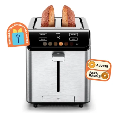 Chefman - Smart Touch Tostador 2 Rebanadas Digital, 6 Definiciones De Tonalidad.
