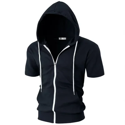 Sudadera ligera Ohoo DCF007 Slim Fit de manga corta con cremallera