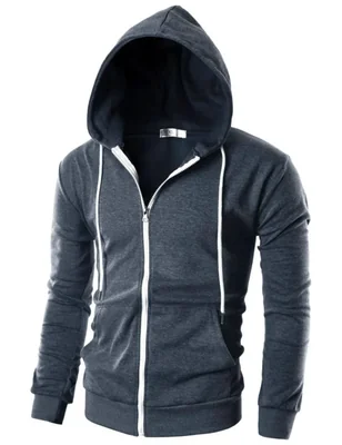 Buzo Ohoo DCF002 Slim Fit con Cierre y Capucha en Mezcla de Algodón