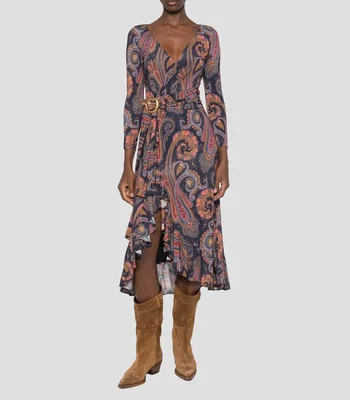 Vestido midi estampado Mujer