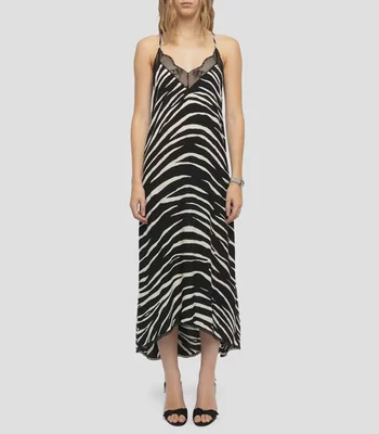 Vestido casual midi animalprint Mujer