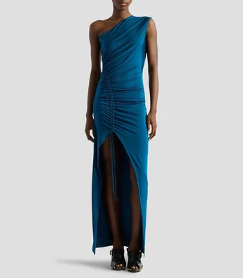 Vestido largo liso Mujer