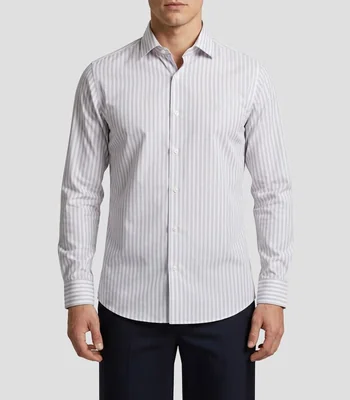Camisa de vestir con rayas manga larga Hombre
