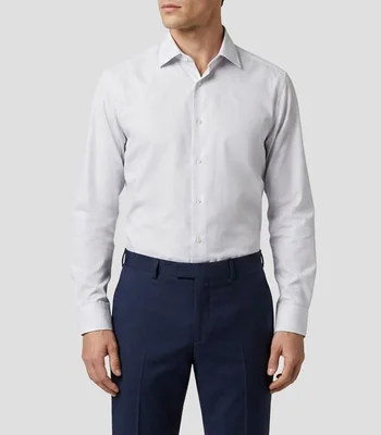 Camisa de vestir con microdiseños manga larga Hombre