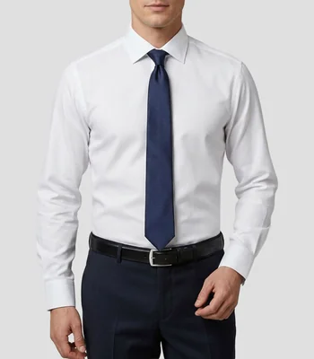 Camisa con microdiseño manga larga Hombre