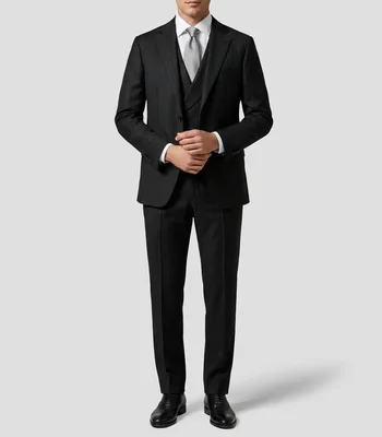 Traje de lana corte slim con rayas Hombre
