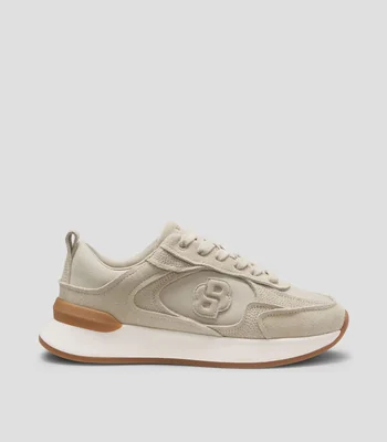 Tenis de ante con monograma Double B Mujer