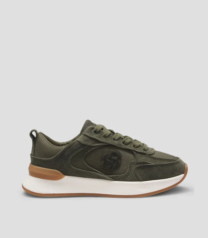 Tenis de ante con monograma Double B Mujer