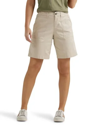 Bermudas Lee Mujer Ultra Lux Comfort Utility Gris Topo Talla 6