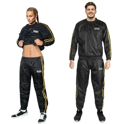 Traje de sauna RAD (talla M‑6XL) con acentos dorados – traje de sudor para pérdida de peso