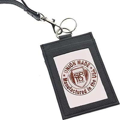 Porta credencial Specialist ID de cuero con 4 bolsillos y cordón