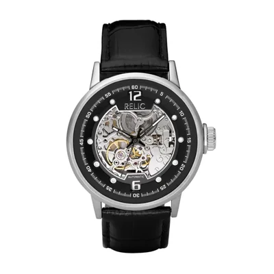 Reloj RELIC Damon Automático de Cuero y Acero con Esfera Luminosa