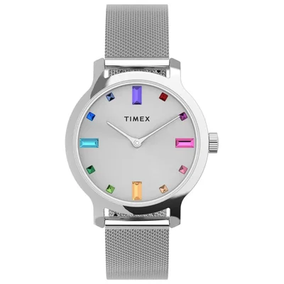 Reloj Timex Transcend para mujer con funda plateada
