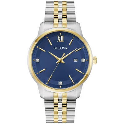 Reloj Bulova 98D188 Clásico de Cuarzo con Diamantes y 3 Agujas