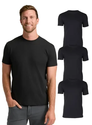 Pack de 3 Remeras True Classic XXL en Mezcla de Algodón Negro
