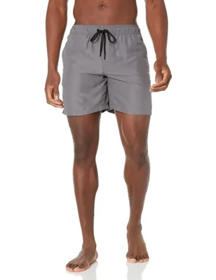 Bermudas de baño Amazon Essentials Talla Media Carbón 18 cm