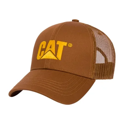 Gorra CAT con Logo Elevado Snapback de Malla en Bronce