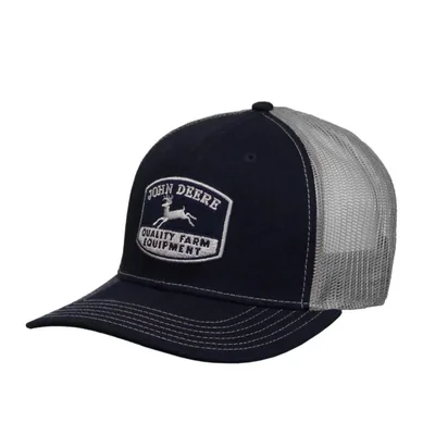 Gorra John Deere JD Navy MESH Back para hombre negra y gris
