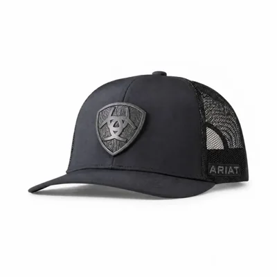 Gorra ARIAT Metal Shield Snapback Estructurada con Malla Negra