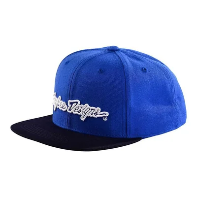 Gorra Snapback Signature de Troy Lee Designs Azul y Blanco
