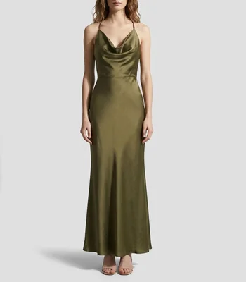 Vestido de fiesta largo liso Mujer