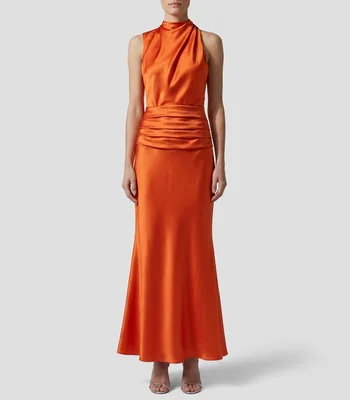 Vestido de fiesta largo liso Mujer