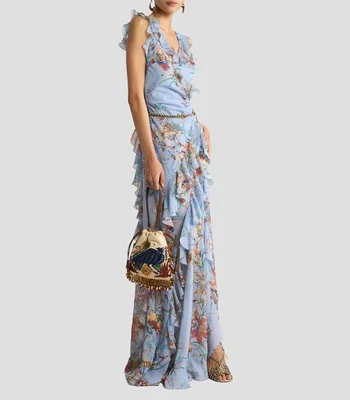 Vestido largo estampado Mujer