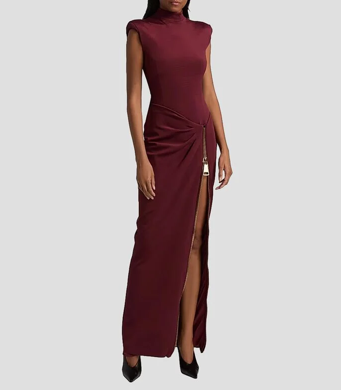 Vestido largo liso Mujer